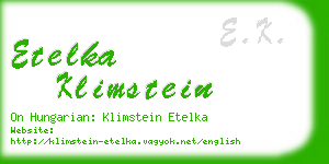 etelka klimstein business card